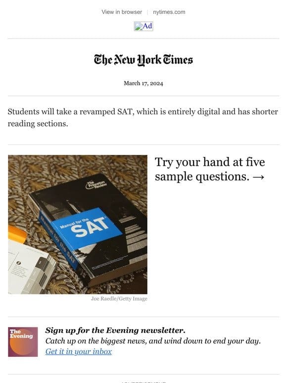 New SAT: Try sample questions