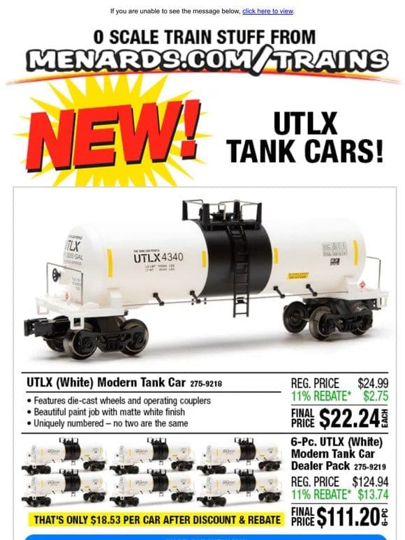 New! UTLX Tank Cars!