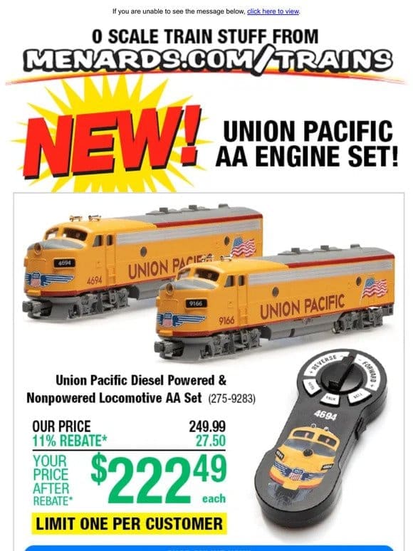 New! Union Pacific AA Set!