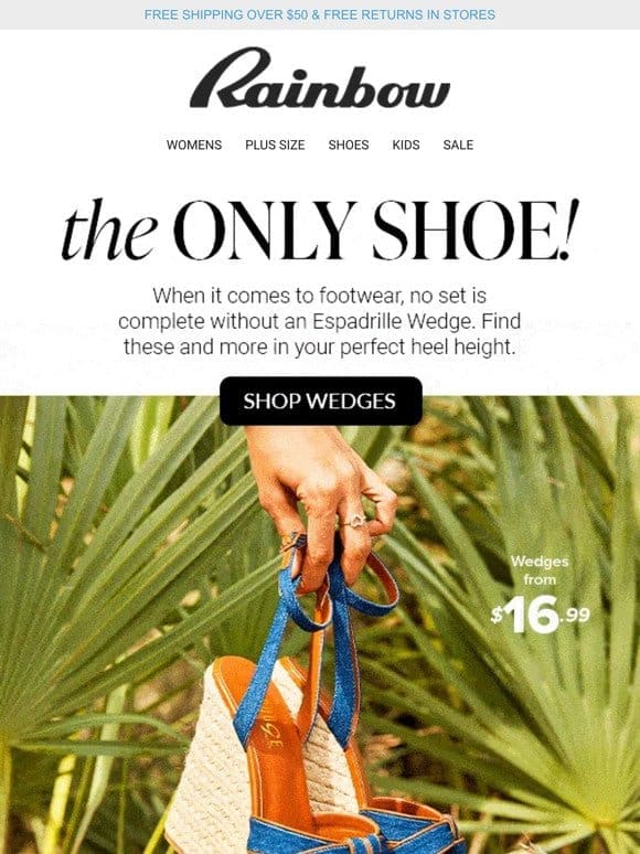 New Wedges From $16.99   You Need These， Rainbow Babe!