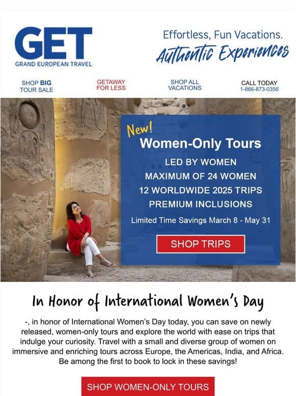 New Women-Only Tours on Sale!