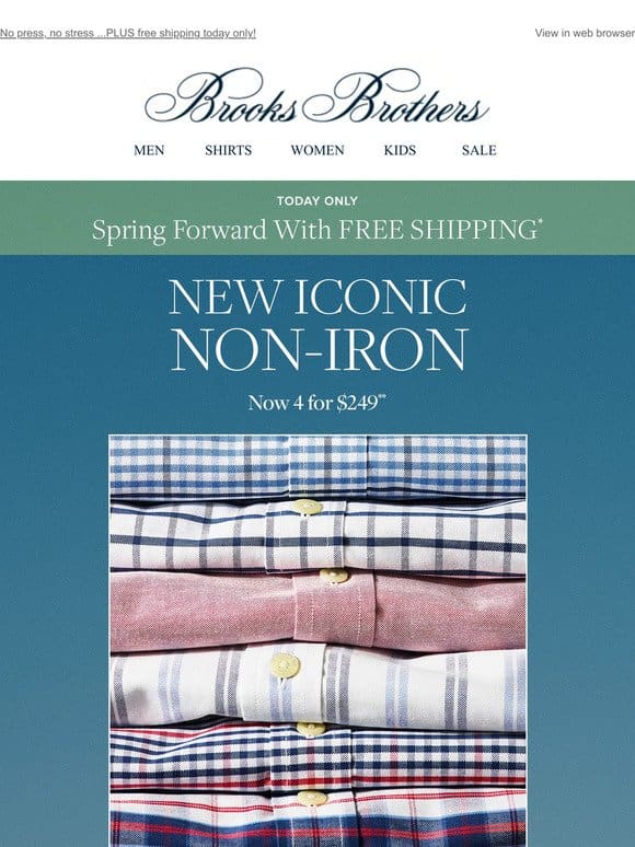 New (cult classic) non-iron shirts now 4 for $249