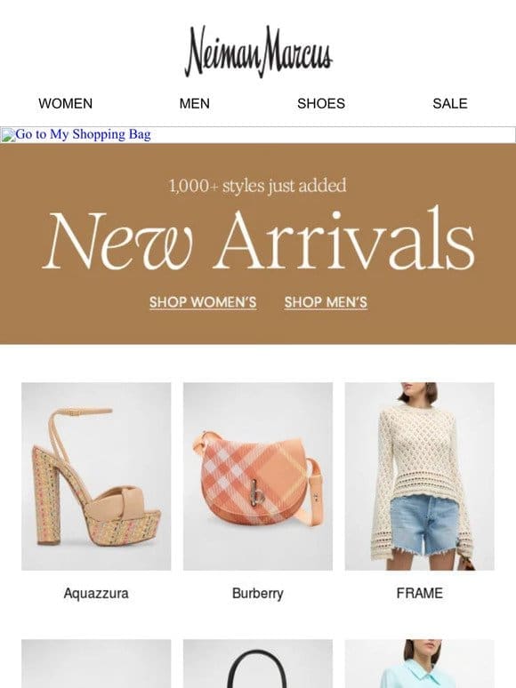 New this week! Shop 1，000+ New Arrivals