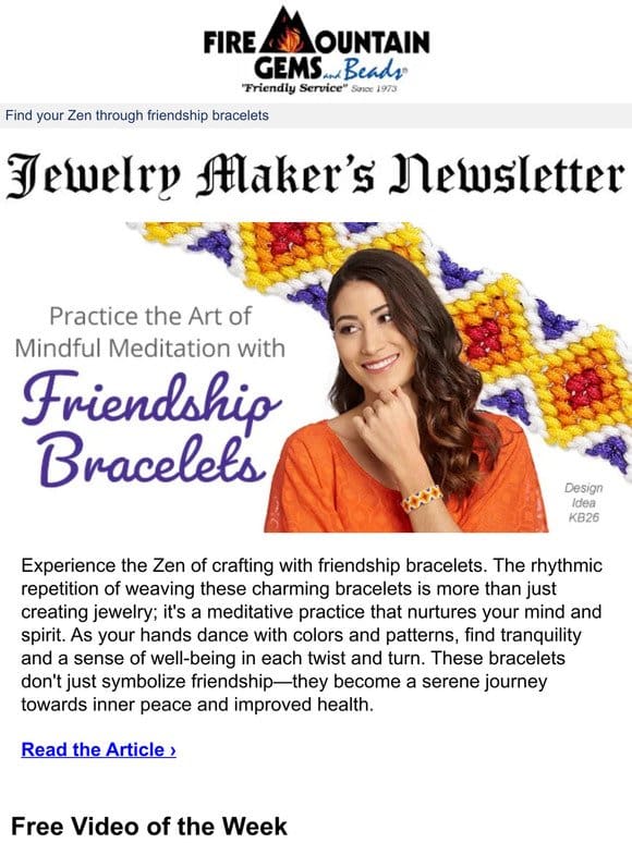 Newsletter for Jewelry Makers: Weave Your Way to Peace