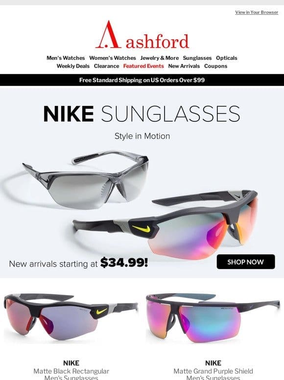 Nike Launch Alert! Sports Shades Starting at Just $34.99