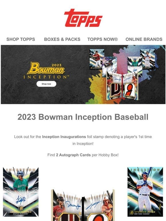 Now Live: 2023 Bowman Inception Baseball!