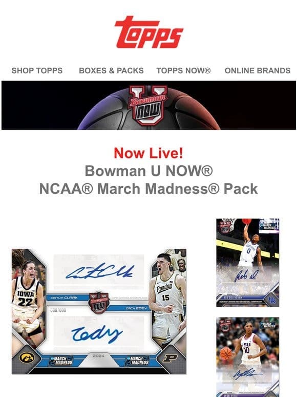 Now Live: Bowman U NOW® NCAA® March Madness® Pack!