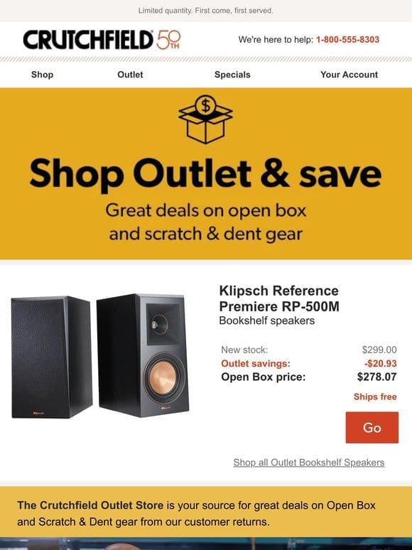 Now available in Crutchfield Outlet: Klipsch Reference Premiere RP-500M