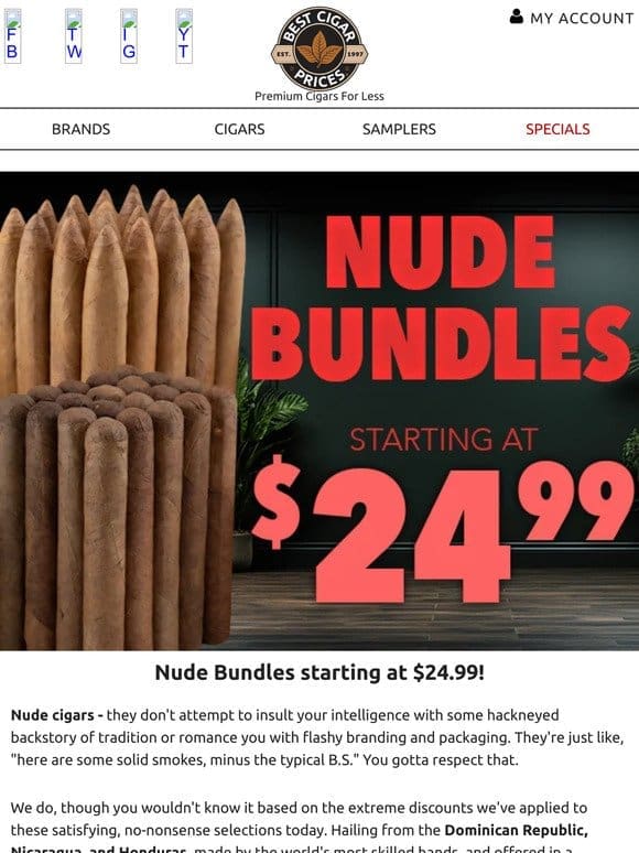 Nude Bundles Starting at $24.99