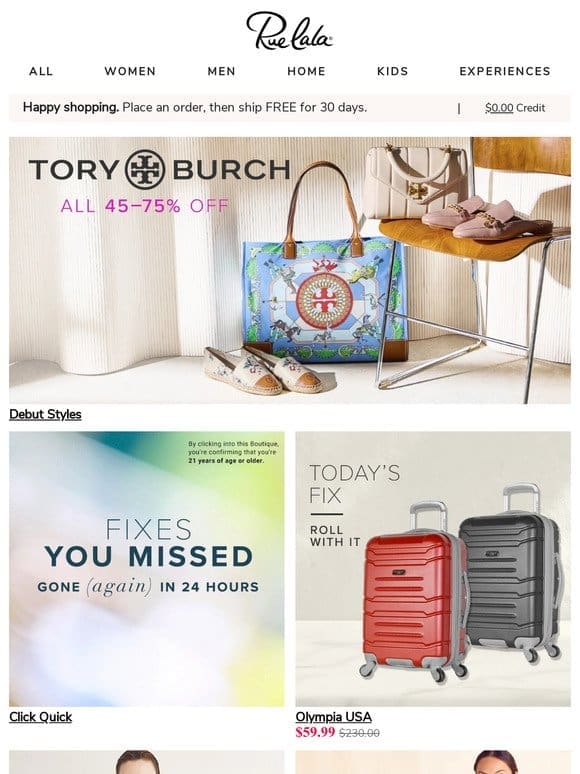 OMG!!! Tory Burch All 45 – 75% Off • 24-Hour Fixes You Missed