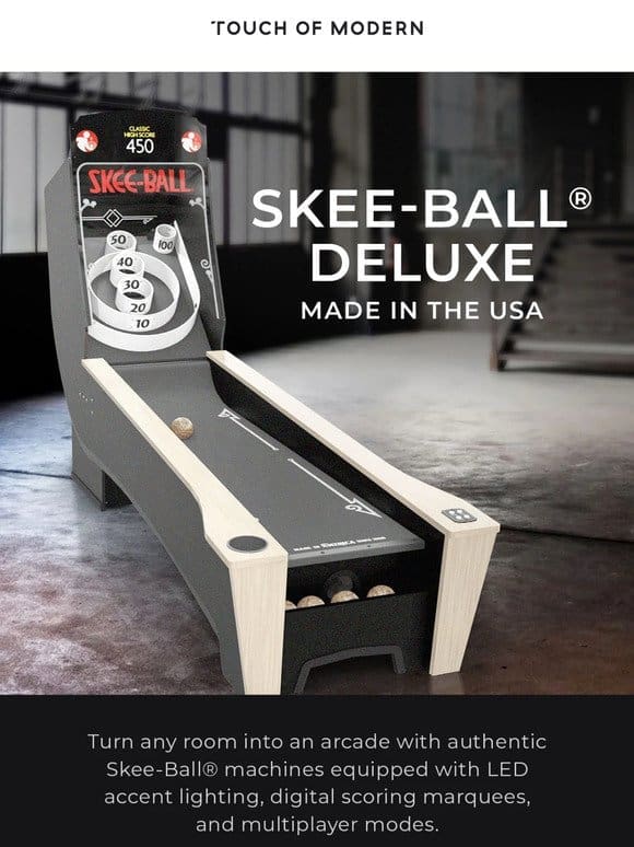 Ok， Game On: Skee-Ball® with LED Accents & Digital Scoring