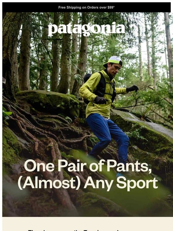 One pair of pants， (almost) any sport