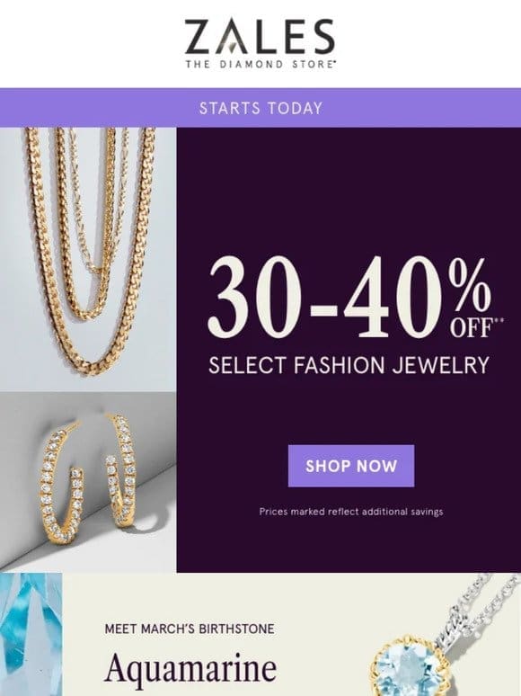 Open ASAP! 30-40% Off** Select Fashion Jewelry!