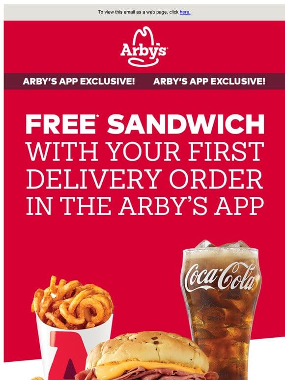 Order delivery， get a free sandwich on us.