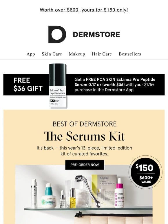 Our 13-piece Serums Kit is back — reserve yours now