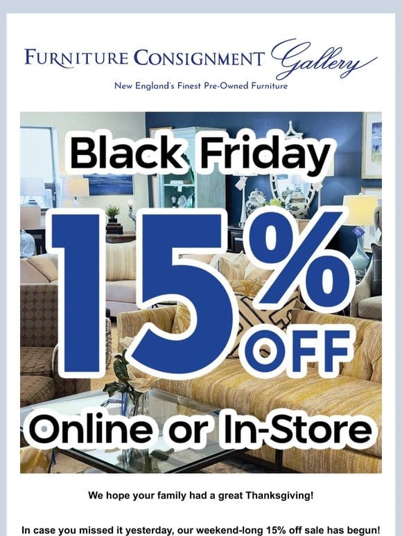 Our 15% Off Black Friday Sale is Here!