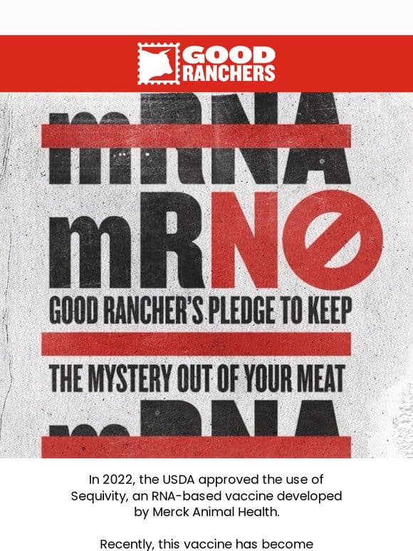 Our Promise to Provide 100% mRNA-Free Pork