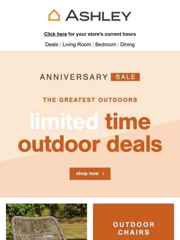 Outdoor Furniture Deals – Anniversary Sale Alert! Shop Now!