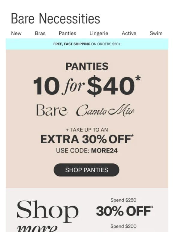 Perfect Panty Deal: 10 For $40 – Limited Time Only
