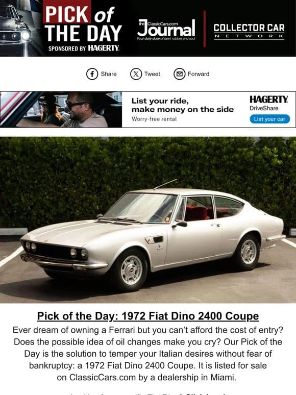 Pick of the Day: 1972 Fiat Dino 2400 Coupe