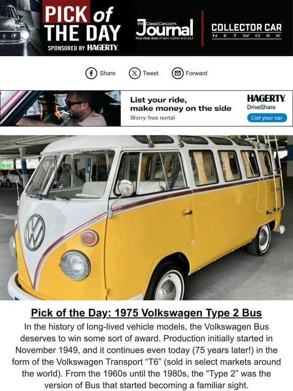 Pick of the Day: 1975 Volkswagen Type 2 Bus