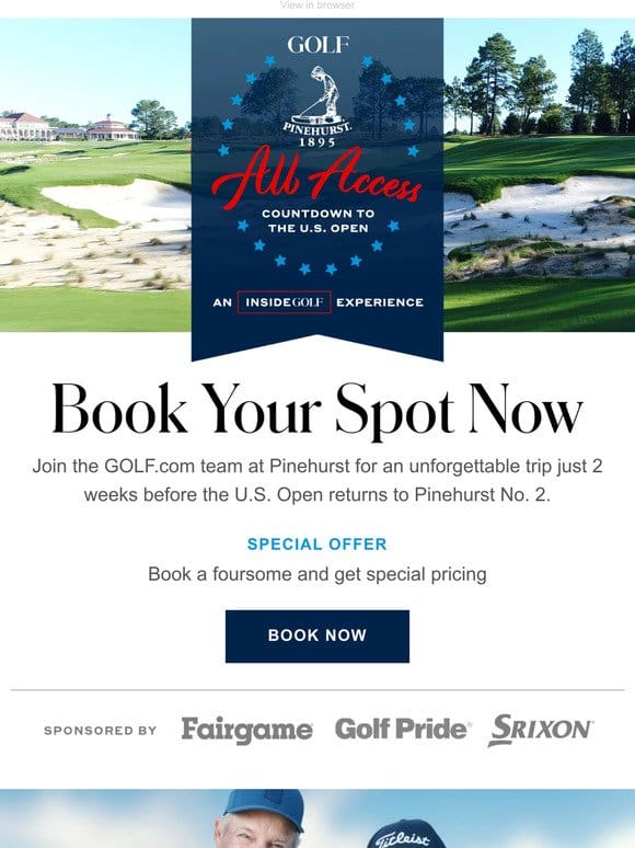 Play Pinehurst with the GOLF team 2 weeks before the US Open!