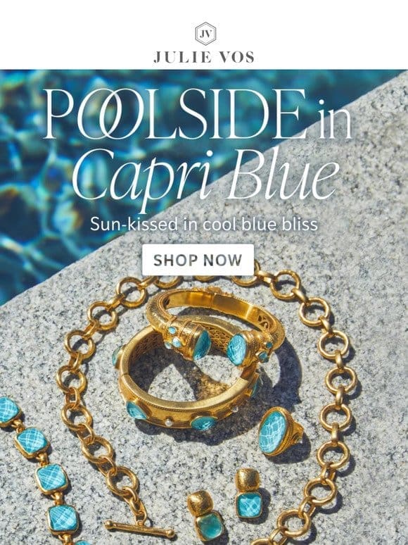 Poolside in Capri Blue jewels