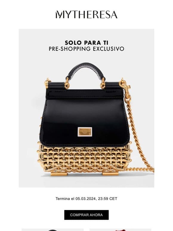 Pre-Shopping exclusivo: Dolce&Gabbana， Valentino， Gucci