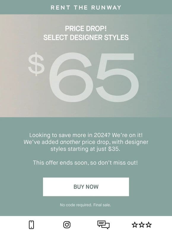 Price Drop! Get $35 designer styles.