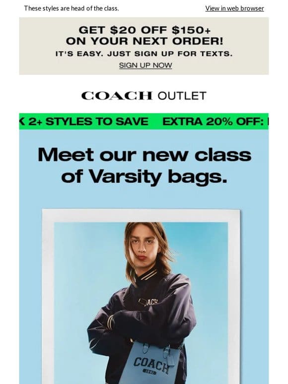 Put Me In Coach: New Varsity Bags Are In