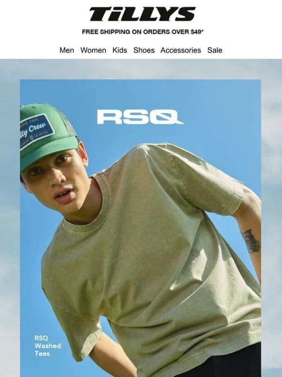 RSQ Washed Tees + Cargo Pants