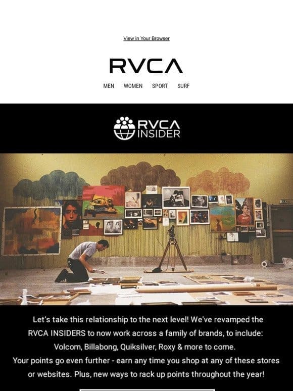 RVCA Insiders Announcement