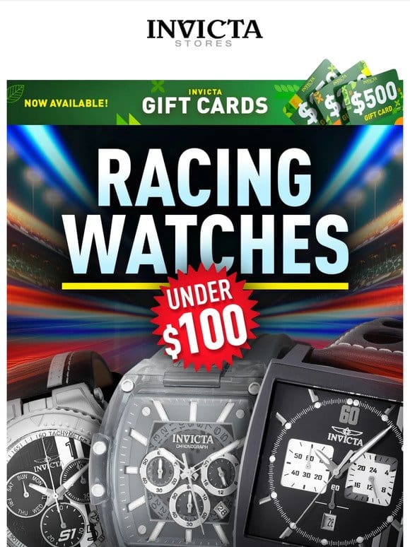 Ready， Set… RACING WATCHES UNDER $100 ️