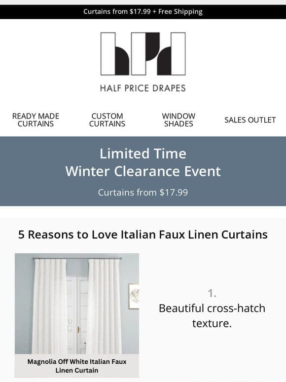 Reasons to ❤️ Italian Faux Linen Curtains
