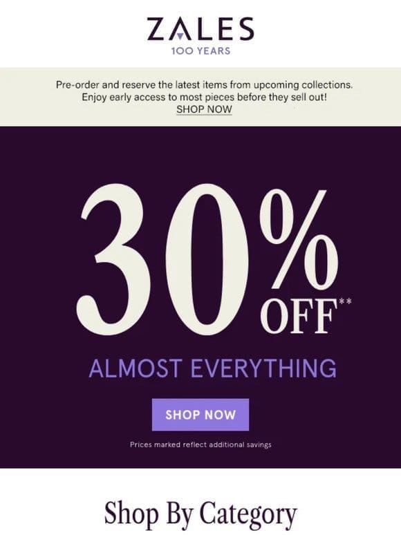 Reminder  30% Off** Almost Everything is ON!