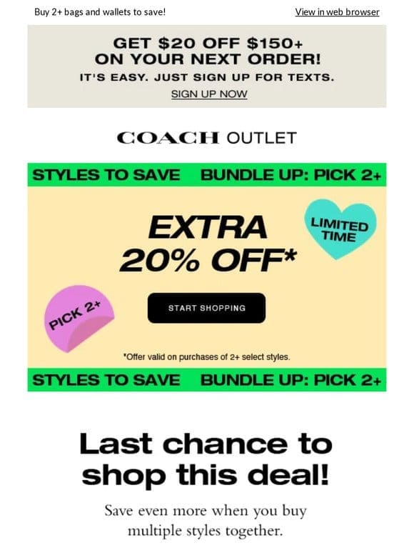 Reminder! Your Extra 20% Off Expires Soon