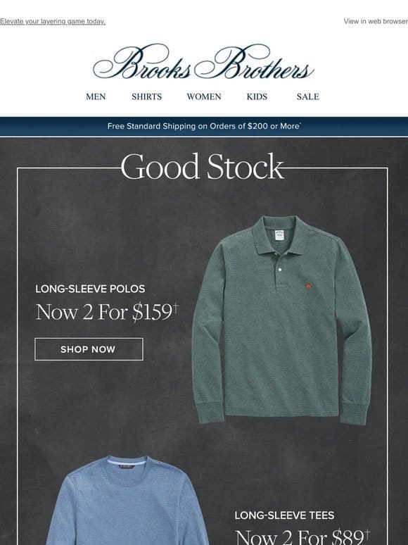 Restock: polos & tees—at special prices