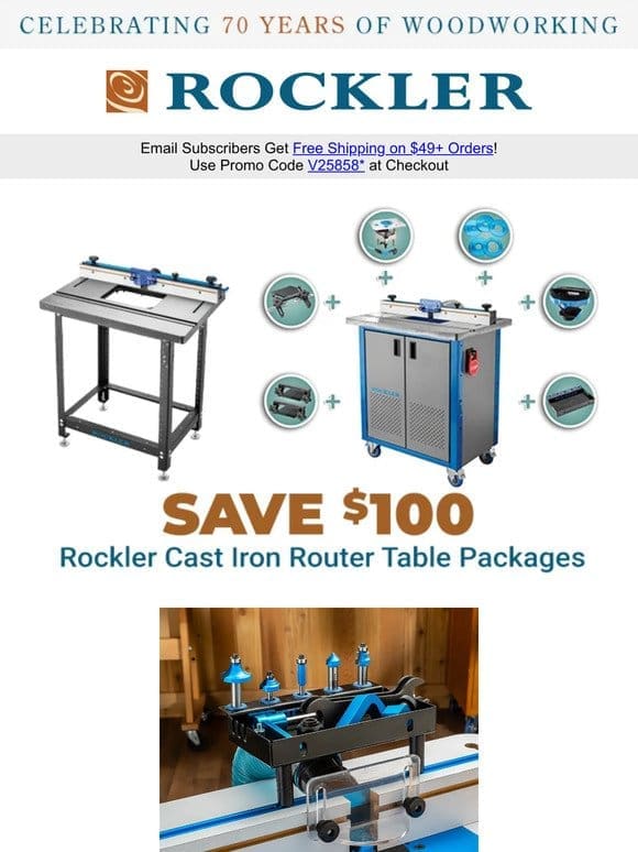 Rev Up Your Workshop: $100 OFF Rockler Router Table Packages!