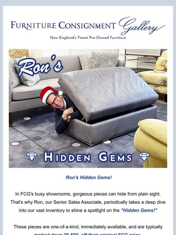Ron’s Hidden Gems + 15% Off Sale