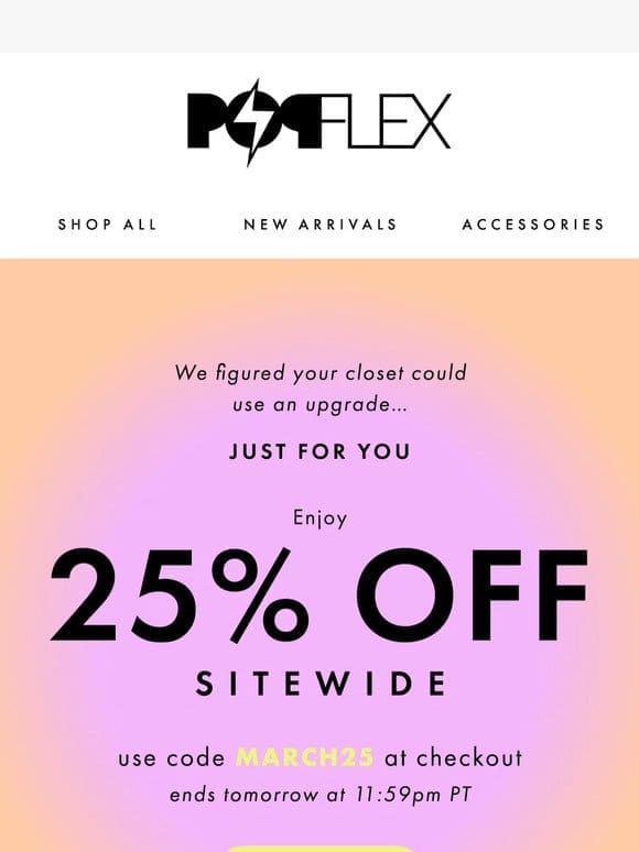 SALE: 25% off sitewide
