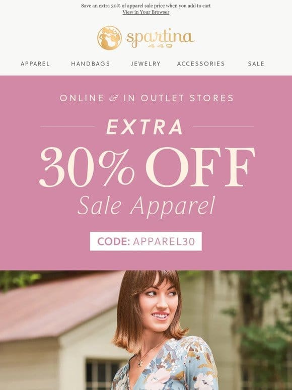 SHOP NOW & SAVE: Extra 30% Off Apparel Sale