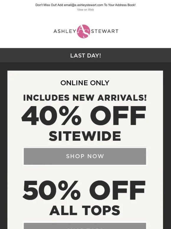 SO MANY NEW arrivals [40% OFF] + 50% off ALL TOPS!