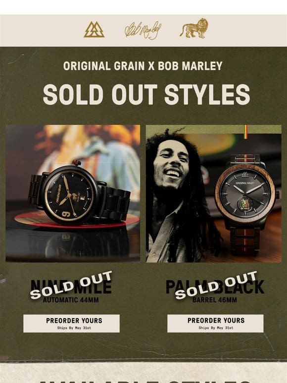 SOLD OUT STYLES: Bob Marley