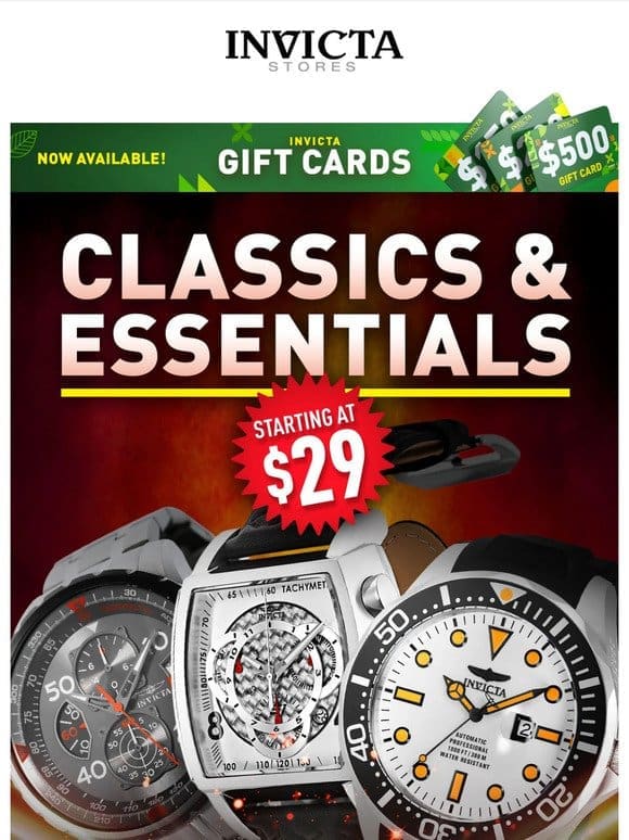 STARTING AT $29❗️ Invicta Must-Haves & Classics