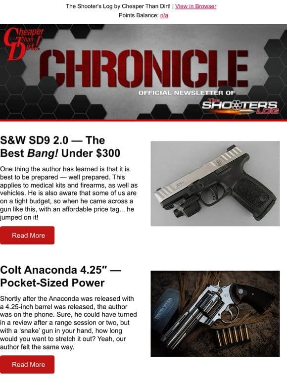 S&W SD9 2.0 – Best Bang Under $300， Pocket-Sized Power Colt Anaconda， Rost Martin RM1C Review and More!