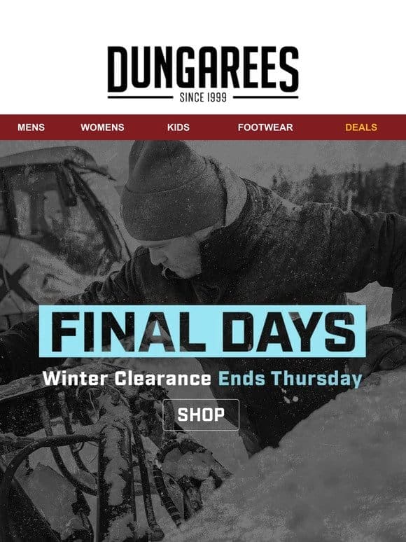 Sale Alert: Winter Clearance is Ending
