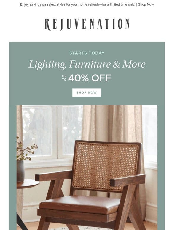 Sale alert: Shop up to 40% off lighting， furniture， and more now!