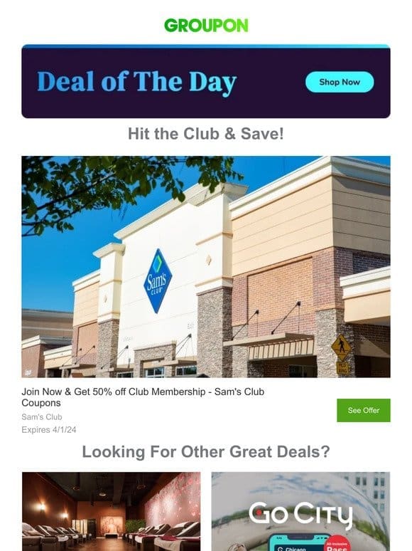 Sam’s Club + Groupon = Incredible Savings