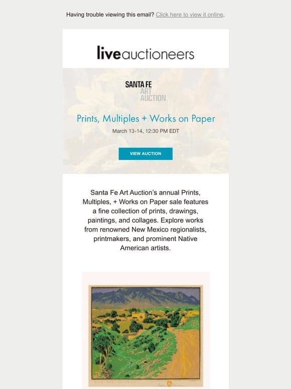 Santa Fe Art Auction | Prints， Multiples + Works on Paper