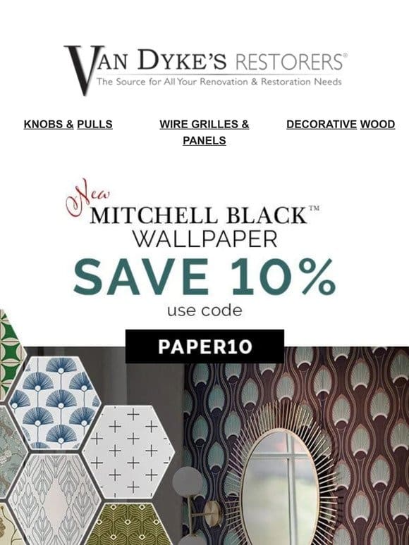 Save 10% on Mitchell Black Wall Paper